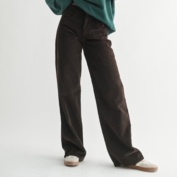 COMING SOON JBD BROWN WIDE LEG CORDUROY PANTS - Picture 1 of 3